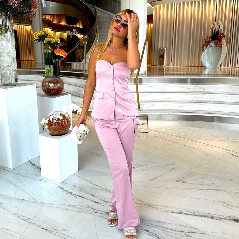 Elegant Pink Women's matching pants